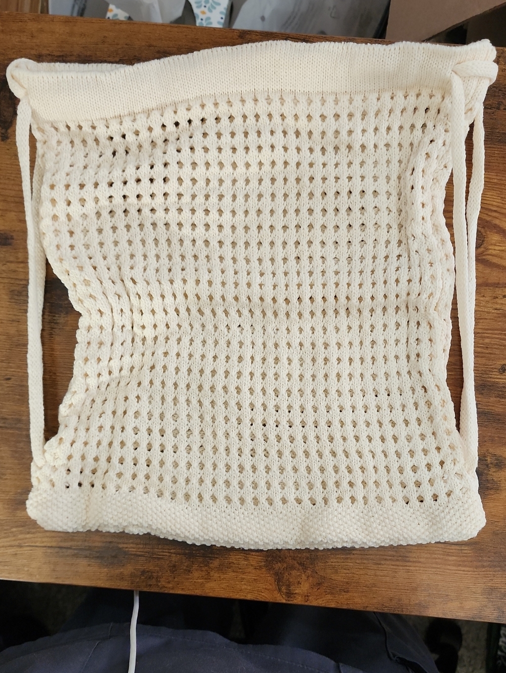 Apricot Crocheted Tote Bag, Large Capacity Fashion Beach Bag, Versatile For